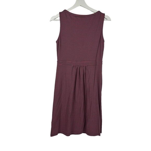 Boden Easy T-Shirt Dress in Brown & Pink Stripe size 6R - Picture 2 of 6